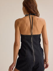 Wren Halter Denim Romper