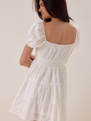 Paloma Eyelet Tiered Mini Dress