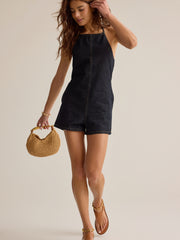 Wren Halter Denim Romper