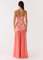 Allana Beaded Maxi Dress - Papaya