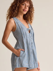 Evie Gingham Denim Romper