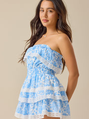 Taite Floral Strapless Romper