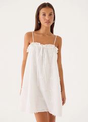 Mianna Cotton Mini Dress - White