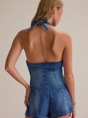 Calie Denim Halter Romper
