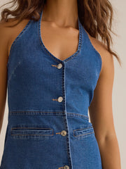 Jill Halter Button-Up Mini Dress