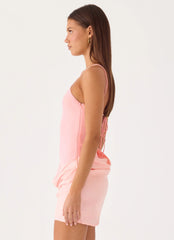 Keanu Cupro Mini Dress - Pink