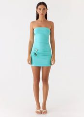 Lindie Strapless Mini Dress - Pale Aqua