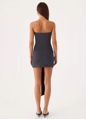 Jiliana Strapless Mini Dress - Charcoal
