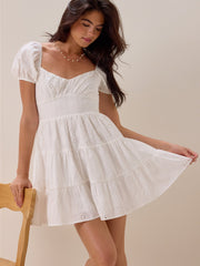 Paloma Eyelet Tiered Mini Dress