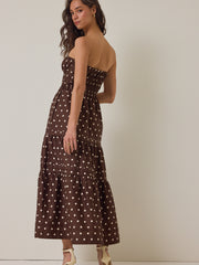Johanna Strapless Polka Dot Maxi Dress