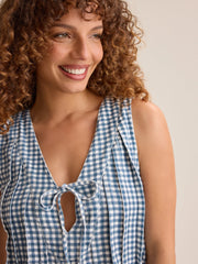 Evie Gingham Denim Romper