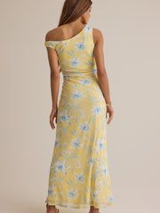 Zari Floral Ruched Maxi Dress