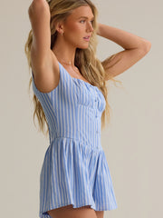 Nia Stripe Button Romper