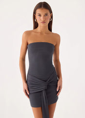 Jiliana Strapless Mini Dress - Charcoal