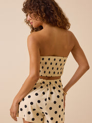 Strya Polka Dot Strapless Romper
